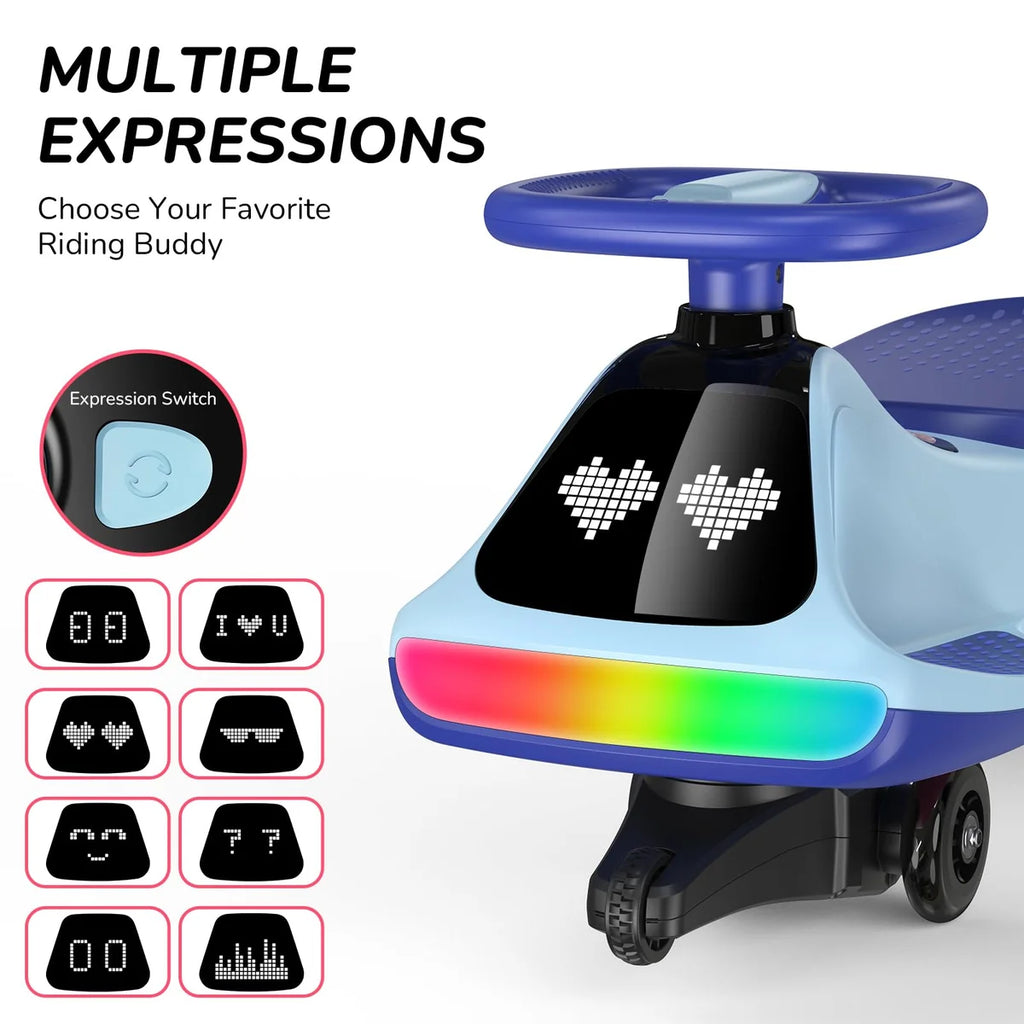 🔥Limited-Time Offer🔥12V Dual Mode Electric Wiggle Car: Swing Ride-On Toy with LED Lights, Bluetooth Music & Anti-Rollover