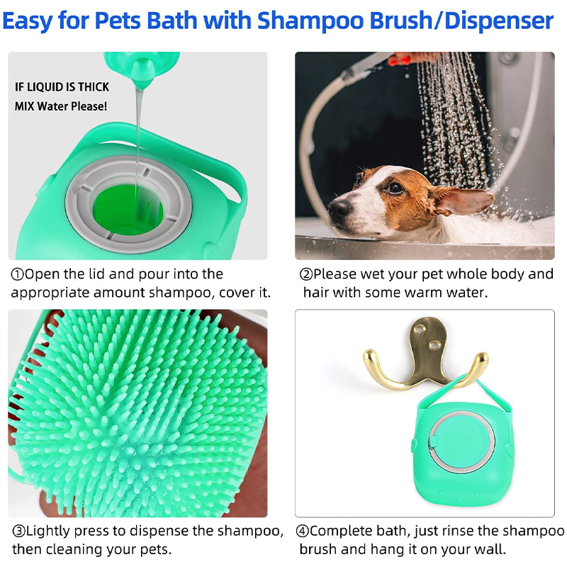Bath Shampoo Massage Pet Brush