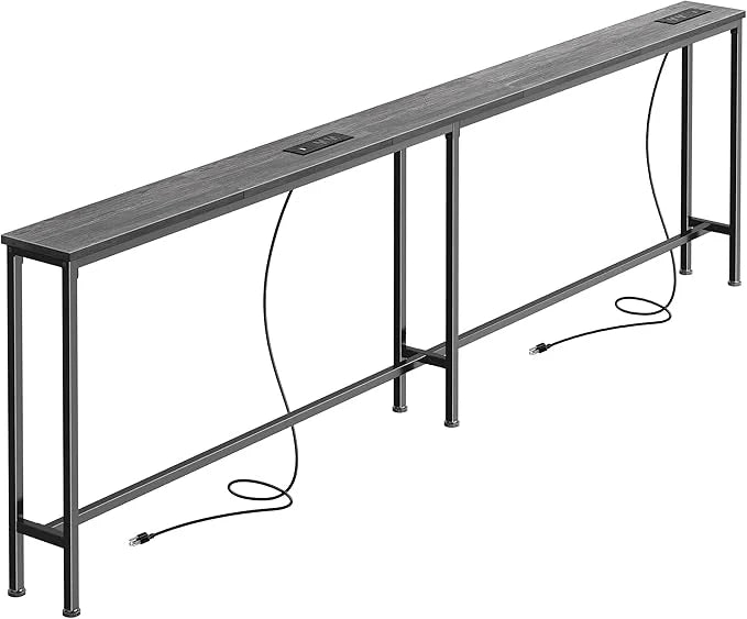 Multi-Size Narrow Charging Console Table for Behind Sofa & Hallway