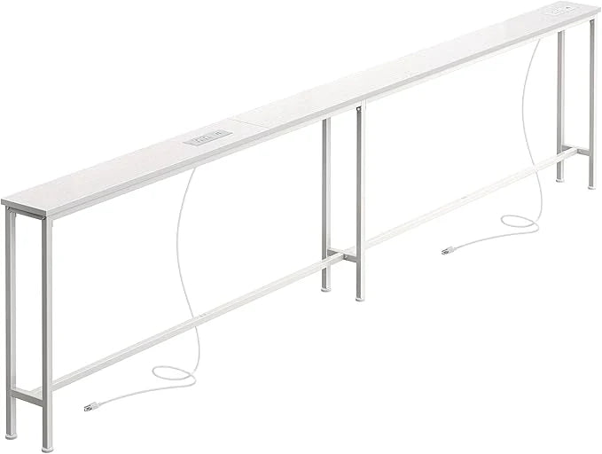 Multi-Size Narrow Charging Console Table for Behind Sofa & Hallway