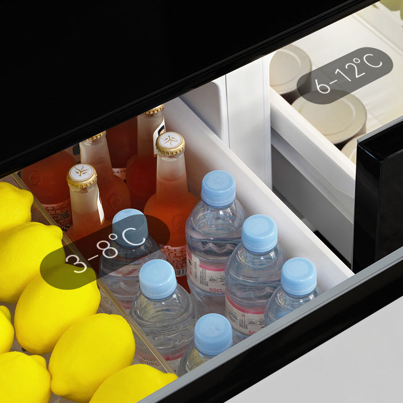 2026 New Smart Coffee Table Double Door Mini Refrigerator