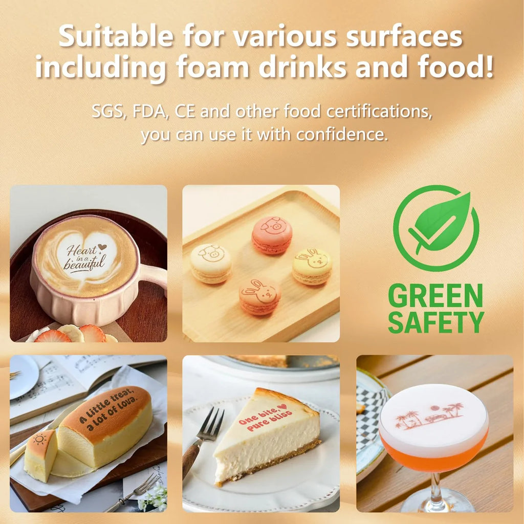 🍃Limited-Time Offer🔥EVEBOT Creative PrintPen Handheld Coffee Latte Macaron Cookie Cocktail Surface Coloring Tool DIY Design, Birthday Gifts