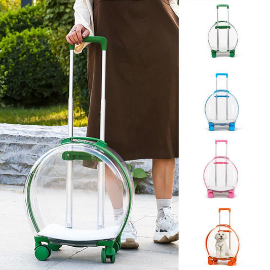 Pet carrier trolley case with wheels