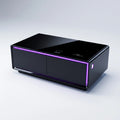 All-in-One Smart Coffee Table Built-in Mini Fridge Wireless Charger RGB LED Light
