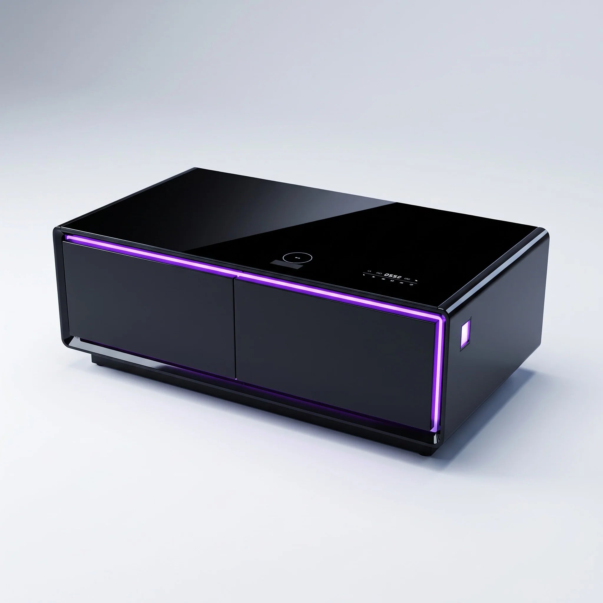 All-in-One Smart Coffee Table Built-in Mini Fridge Wireless Charger RGB LED Light
