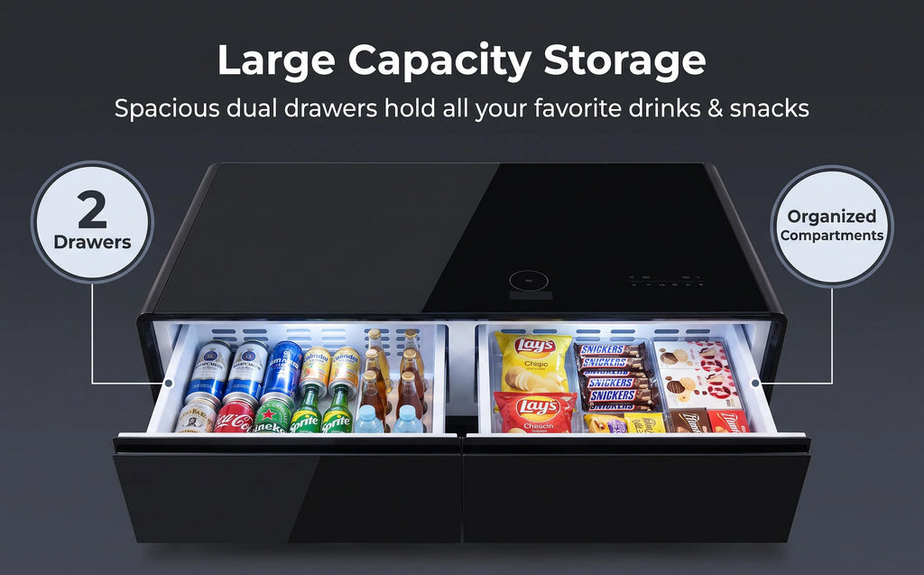 All-in-One Smart Coffee Table Built-in Mini Fridge Wireless Charger RGB LED Light
