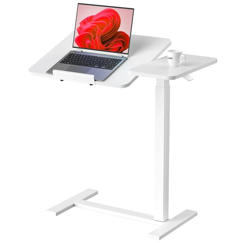 Mobile work desk - adjustable desktop height and flip-top