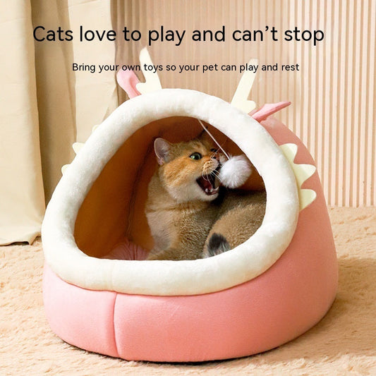 Cat Nest Semi-enclosed Winter Warm Pet Cat Nest Kittens