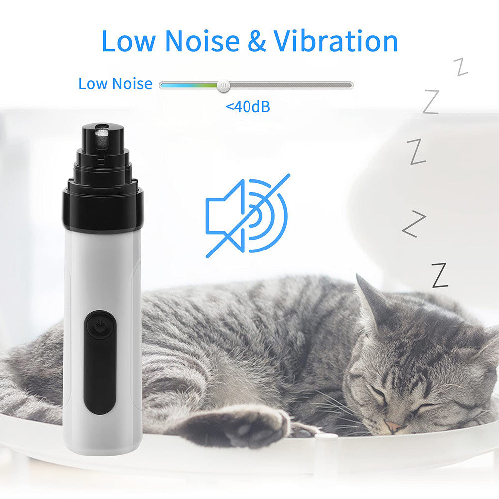 Electric Dog Nail Clippers Grinders Rechargeable USB Charging Pet Quiet Cat Paws Nail Grooming Trimmer Tools