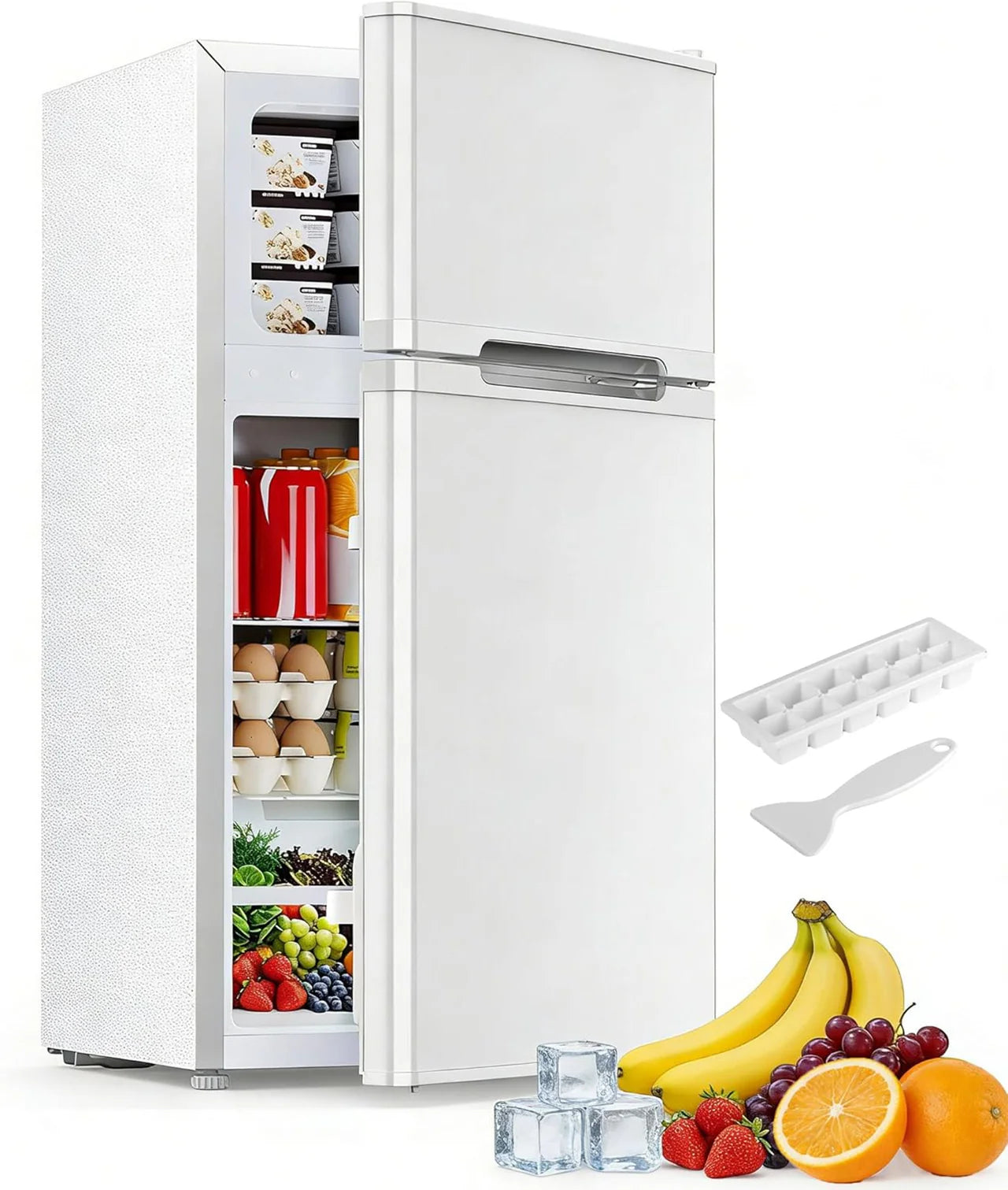 2.5 Cu.Ft Compact Mini Fridge with Freezer, Adjustable Shelves & Quiet Cooling