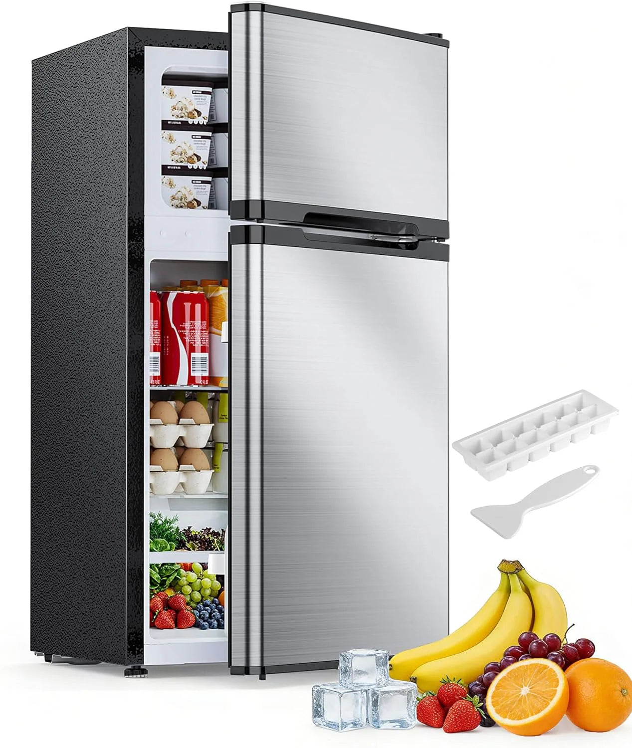 2.5 Cu.Ft Compact Mini Fridge with Freezer, Adjustable Shelves & Quiet Cooling