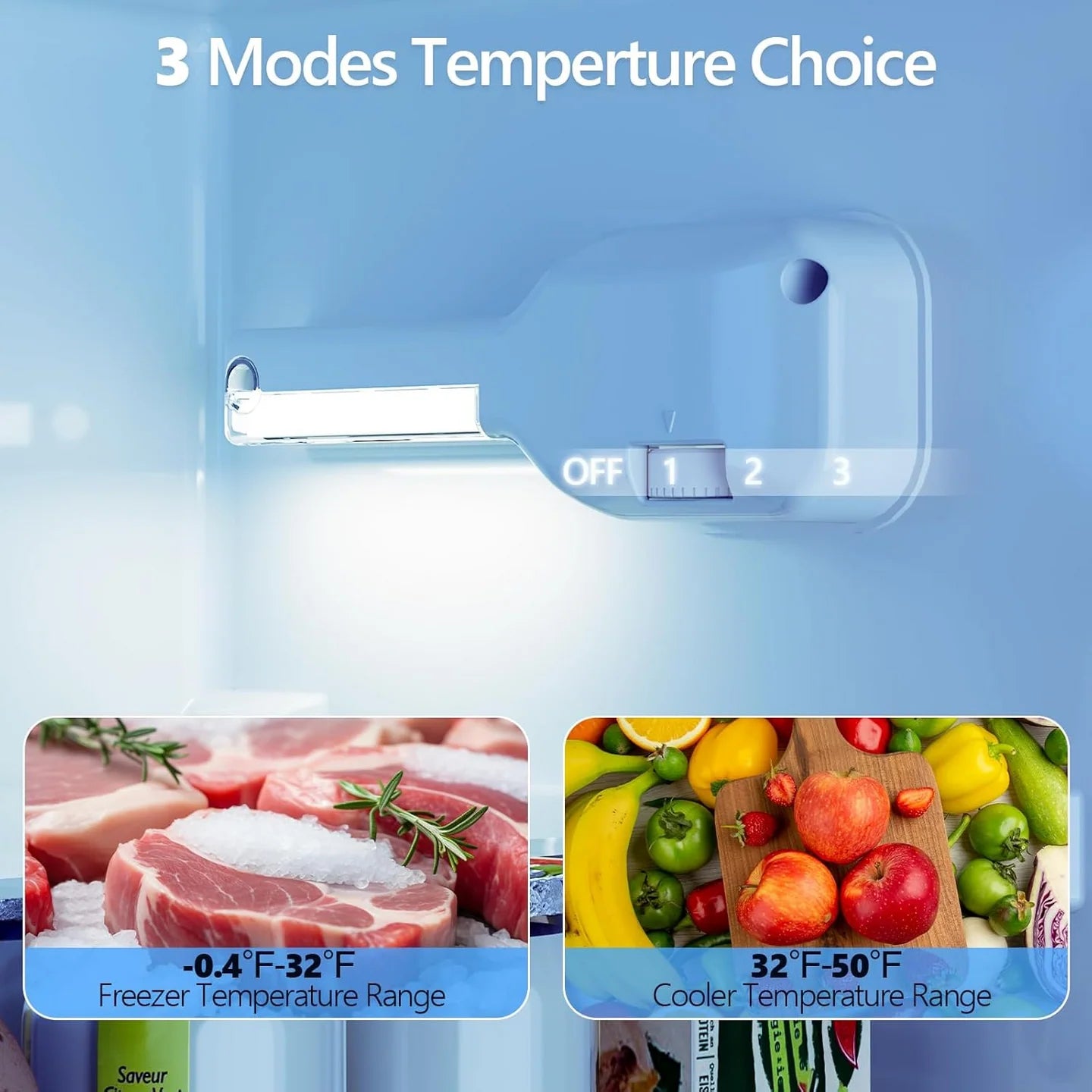 2.5 Cu.Ft Compact Mini Fridge with Freezer, Adjustable Shelves & Quiet Cooling
