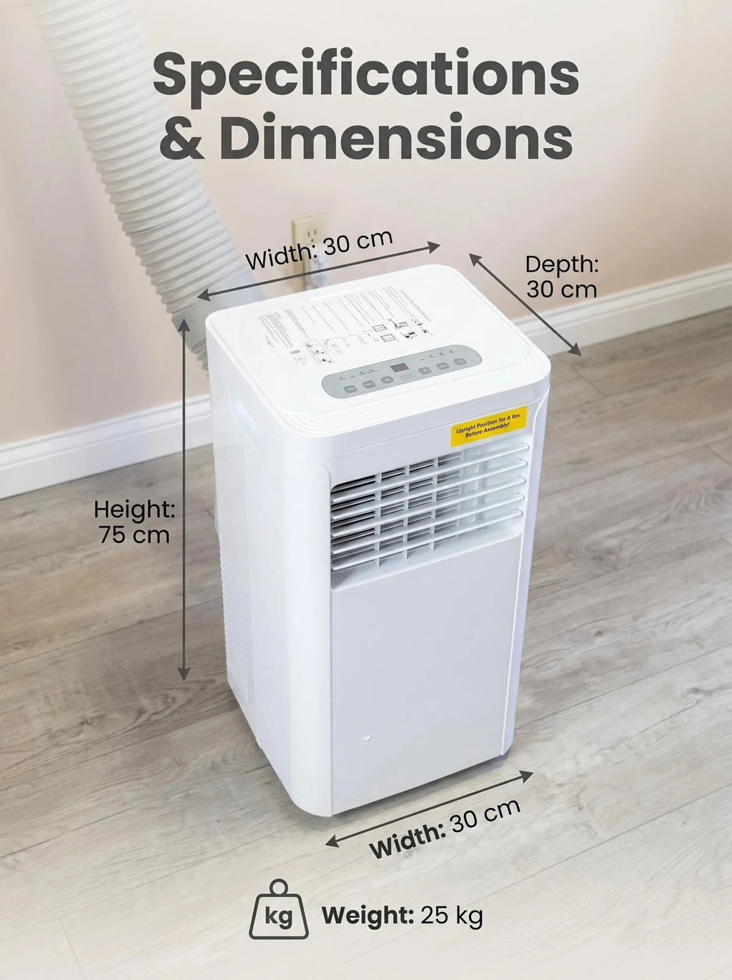 Portable Mobile Air Conditioner 3 Modes Indoor Cooling AC Unit with Vent Hose