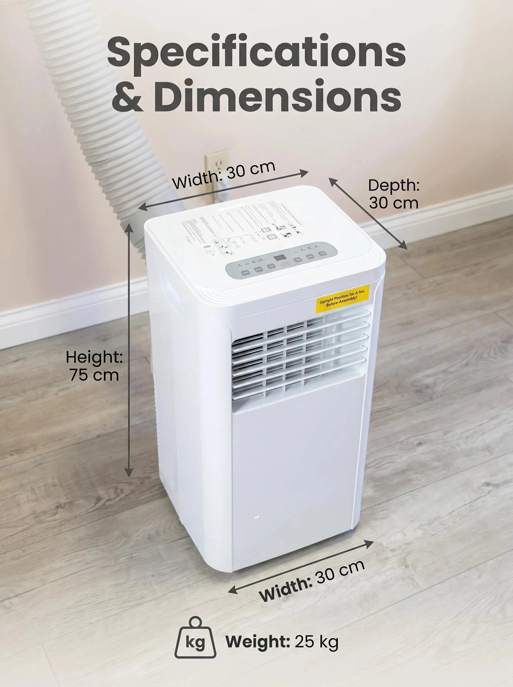 Portable Mobile Air Conditioner 3 Modes Indoor Cooling AC Unit with Vent Hose