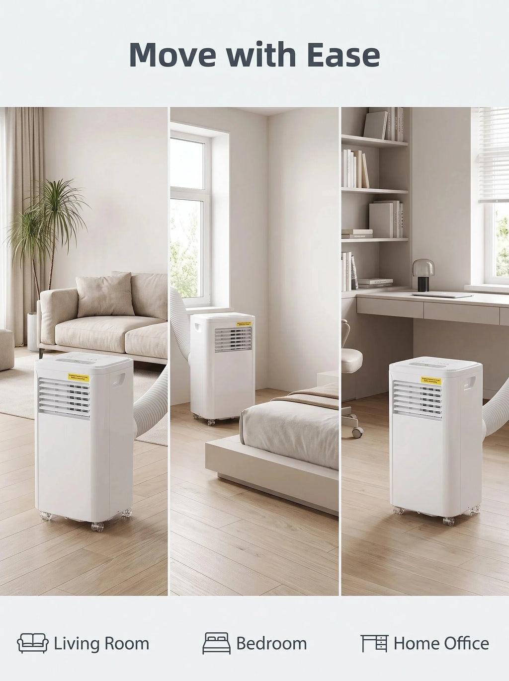 Portable Mobile Air Conditioner 3 Modes Indoor Cooling AC Unit with Vent Hose