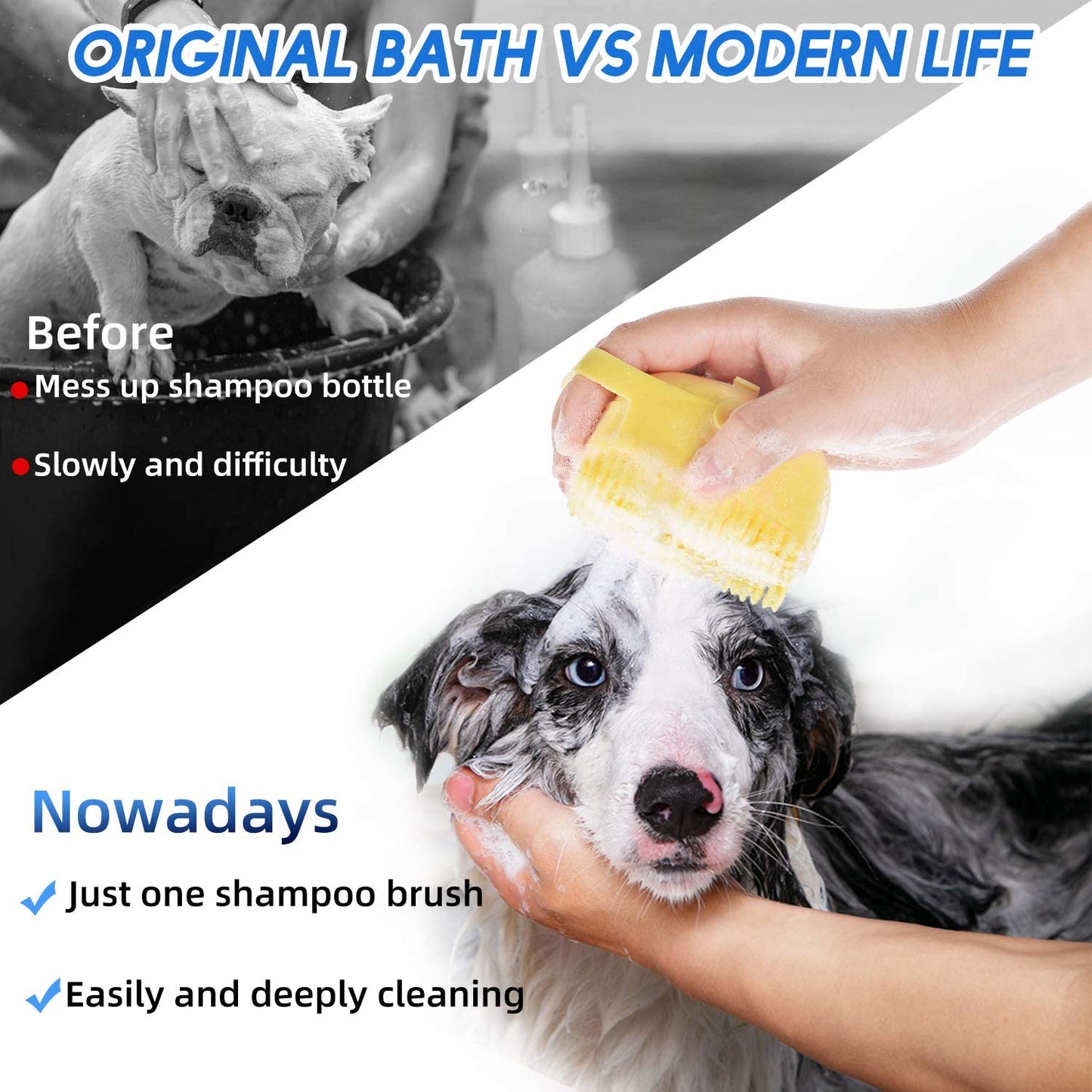 Bath Shampoo Massage Pet Brush