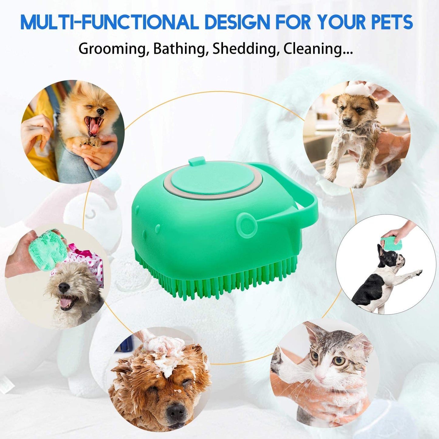 Bath Shampoo Massage Pet Brush